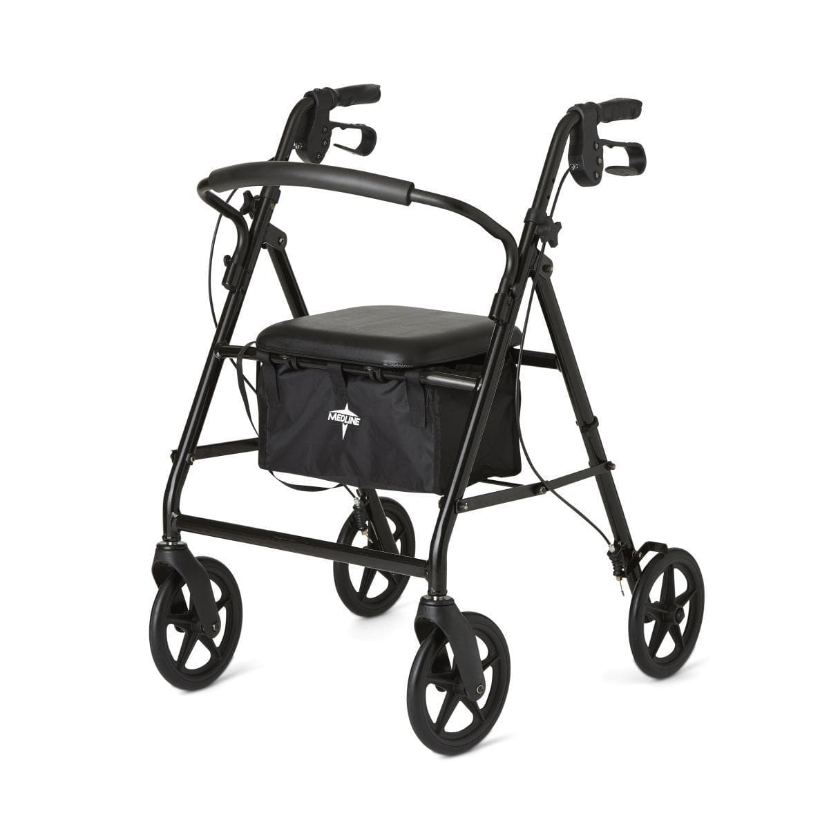 Medline Standard Steel Folding Rollator Adult Rolling Walker - Senior.com Rollators